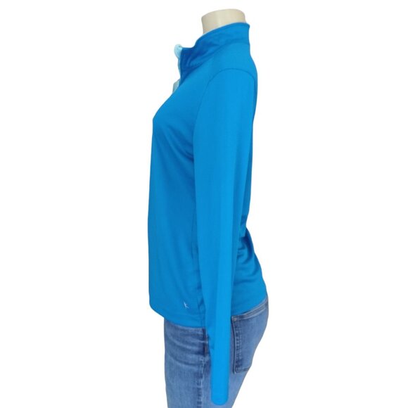 Danskin Now Long Sleeve Top Womens Medium Blue Semi Fitted Pullover Active Wear - Picture 4 of 12